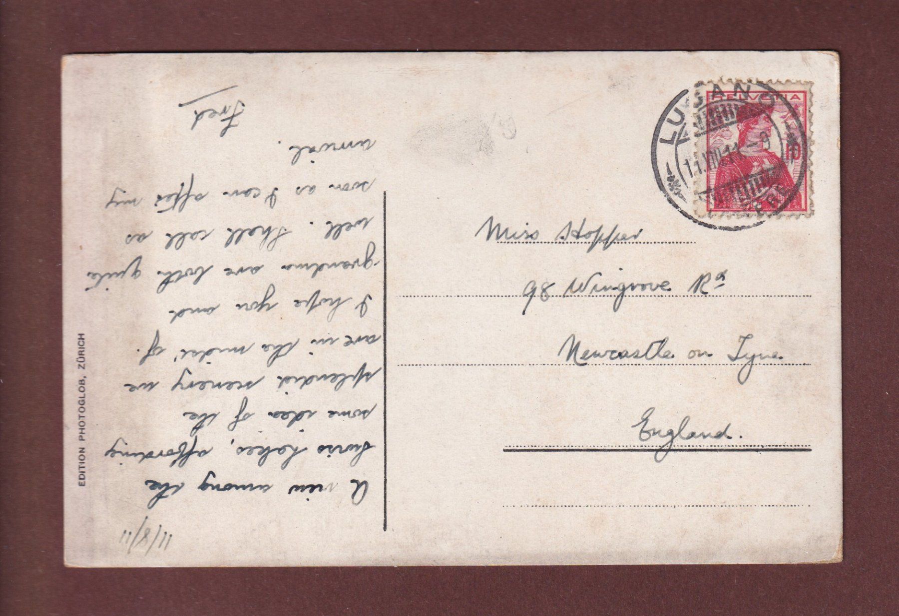 Ansichtskarten: LUGANO - Quai e San Salvatore - 1911 – Gebraucht aus Pully von nicecards 1