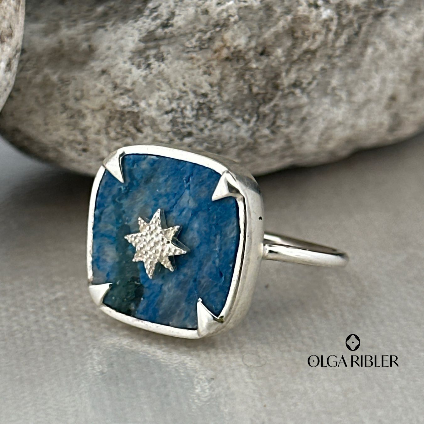 Olga Ribler Anelli: Feiner Silber Ring 925 mit Chrysocolla Grösse 56 – Nuovo (secondo la descrizione) da Luzern venduto da Schmuckoutlet 1