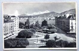 Genève, Place des Alpes et le Mont-Blanc