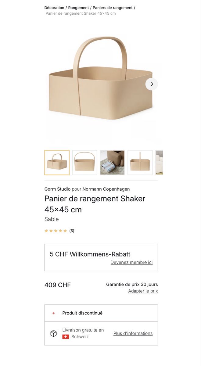 Altro per la casa: Panier de rangement "Shaker" Normann Copenhagen – Usato da Fully venduto da Gaga1990 8