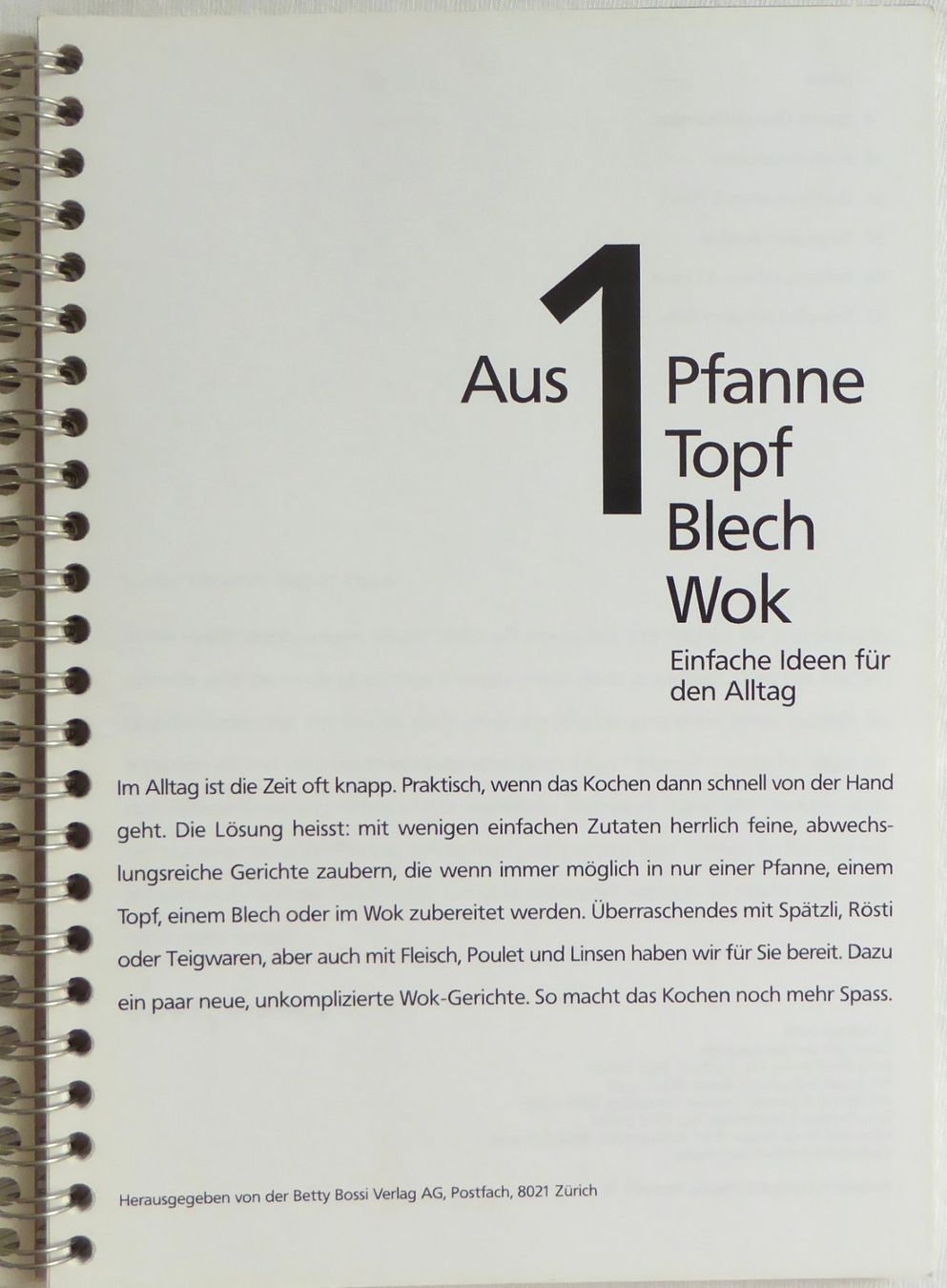 Bücher: Aus 1 Pfanne – Topf, Blech, Wok – Neu (gemäss Beschreibung) aus Mauren von Yeelen 2