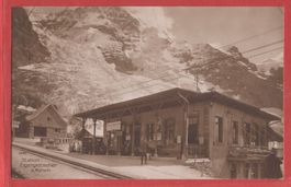 Bahnhof Eigergletscher der Jungfraubahn - Fotokarte ca. 1915