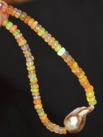 Armband L-7585 – Äthiopische Opal Rondellen mit Süsswasser P