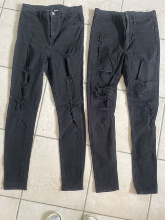2 schwarze H&M stretch Jeans Gr.38
