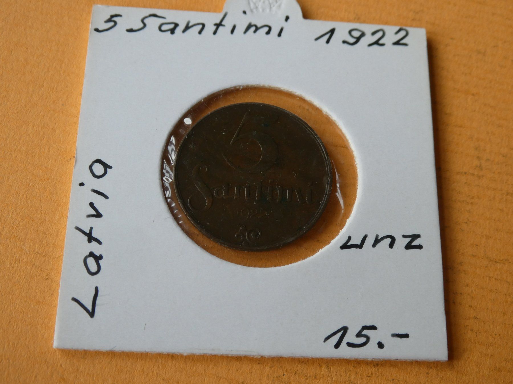 Tutti le monete: Lettland 1922, 5 Santini  unz – Usato da Hinterforst venduto da Rohusri