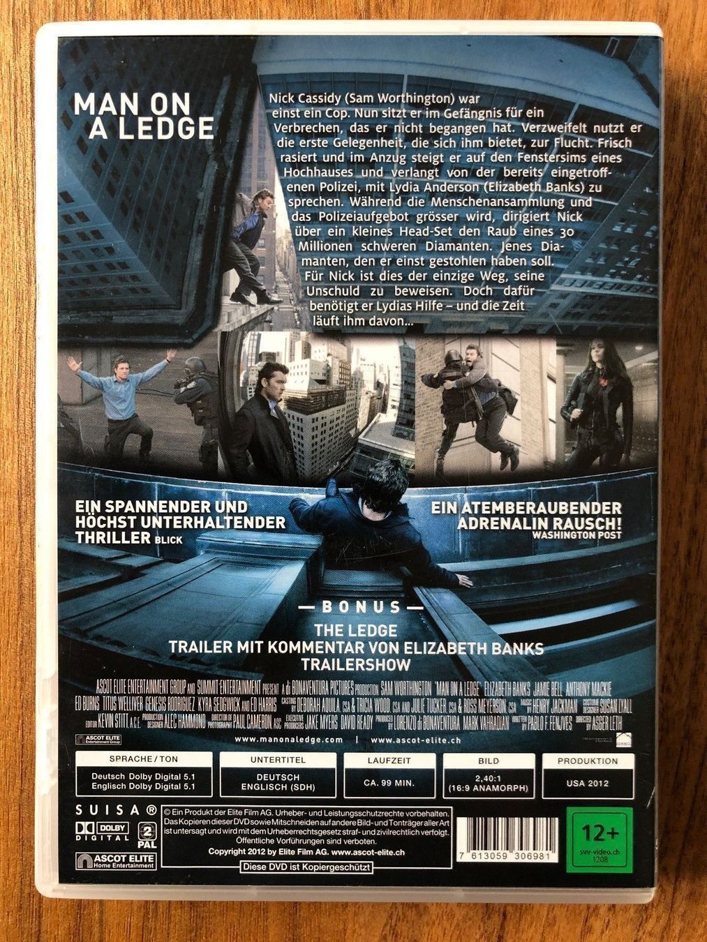 Tutti i DVDs: DVD Man on a ledge – Usato da Belp venduto da brb66 1