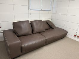 Roche Bobois Ledersofa – Echtleder braun – 235 cm