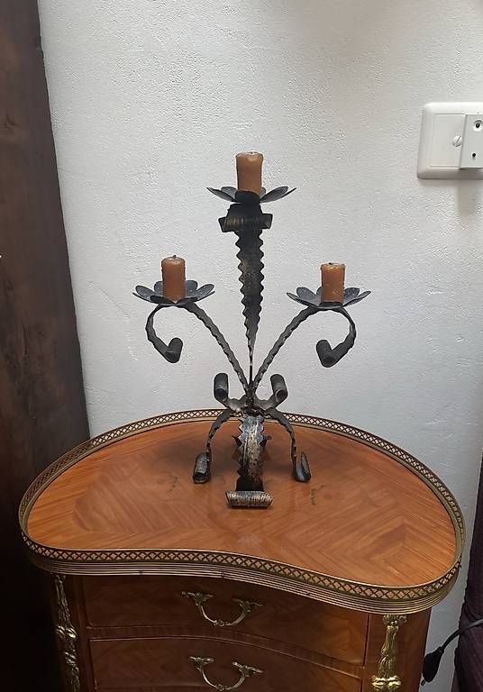 Bougeoirs: Candélabre en fer forgé martelé  – D'occasion à Le Châble VS par mtp_6k9b 1