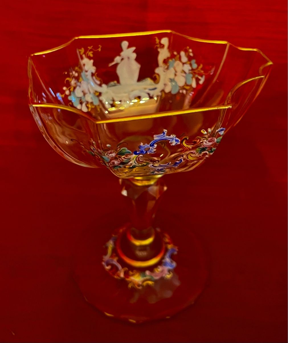 Bicchieri: Antikes Glas, handbemalt, Golddekoriert – Usato da Arboldswil venduto da psp_cjt9 5