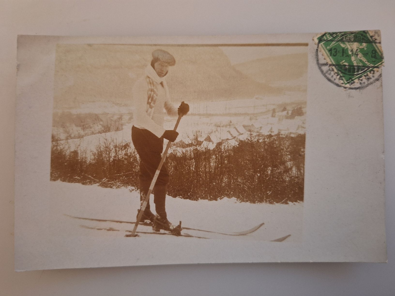 Cartoline postali: Skifahrer im Schnee (1914) – Usato da Sargans venduto da nicsam1815