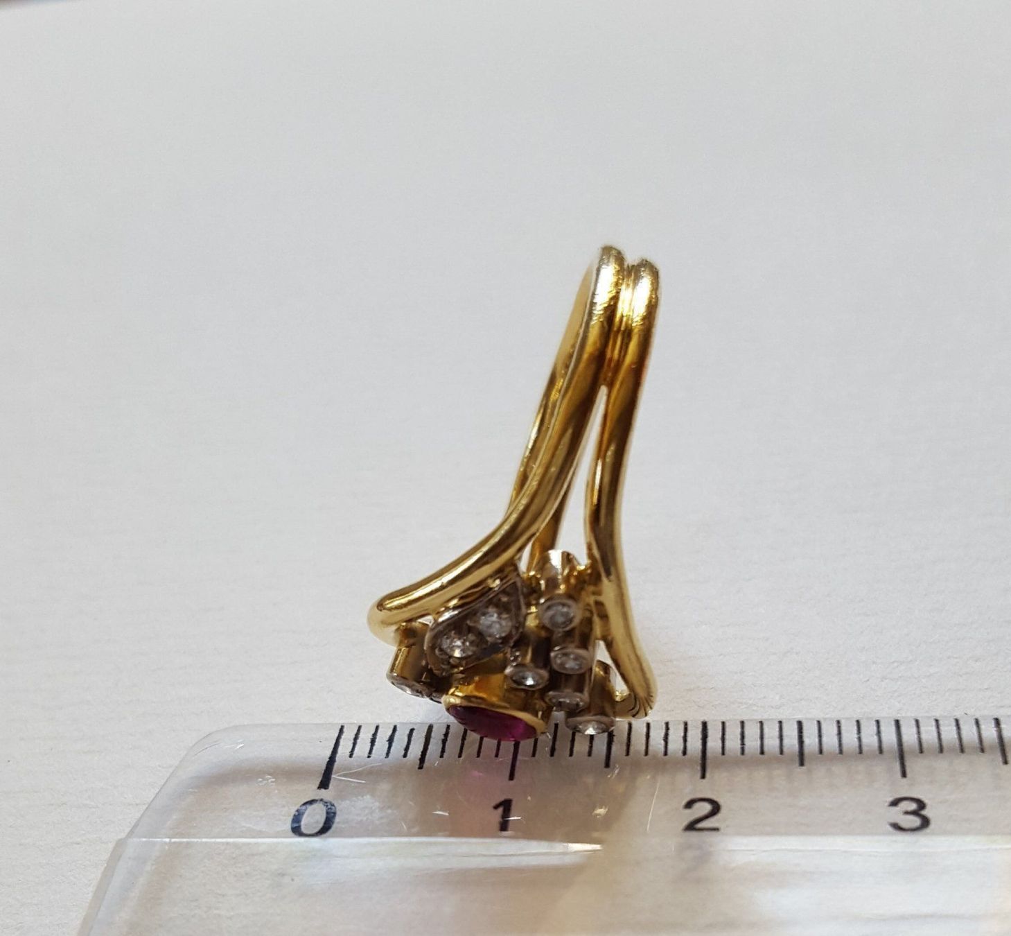 Anelli: 750 Massiv Gold Ring Mit Diamanten/Rubin – Usato da Wald ZH venduto da Aniade 6