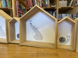 Bloomingville Wandregal Hausform Holz Set 7