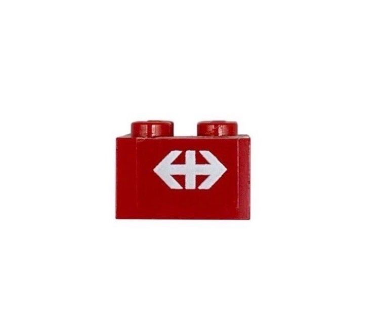 Lego Kit di costruzioni: 7725 1x 3003pb111 Red Brick 2x2 mit SBB Sticker LEGO – Usato da Teufenthal AG venduto da The_BrickVault