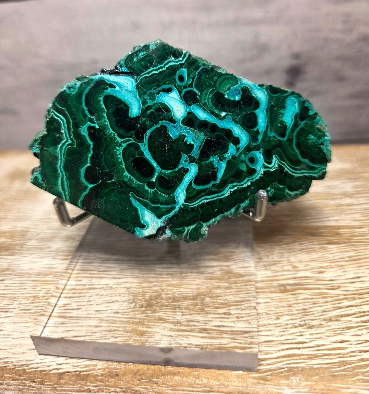 Minerali & Pietre curative: Schwarzer Malachit/Chrysokoll Scheibe 187g – Nuovo e nell'imballaggio originale da Matzingen venduto da Shay_Crystalz 1