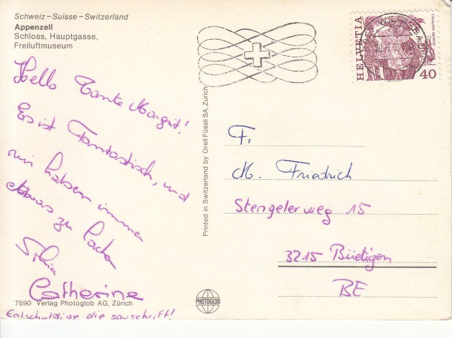 Cartoline postali: Appenzell 1983 – Usato da Bürglen TG venduto da StampGraf 1