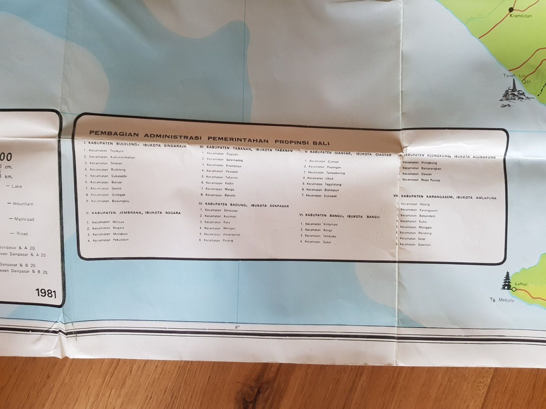 Landkarten & Atlanten: Land Karte 1981 Propinsi Bali – Gebraucht aus Walterswil BE von Lonitti 3