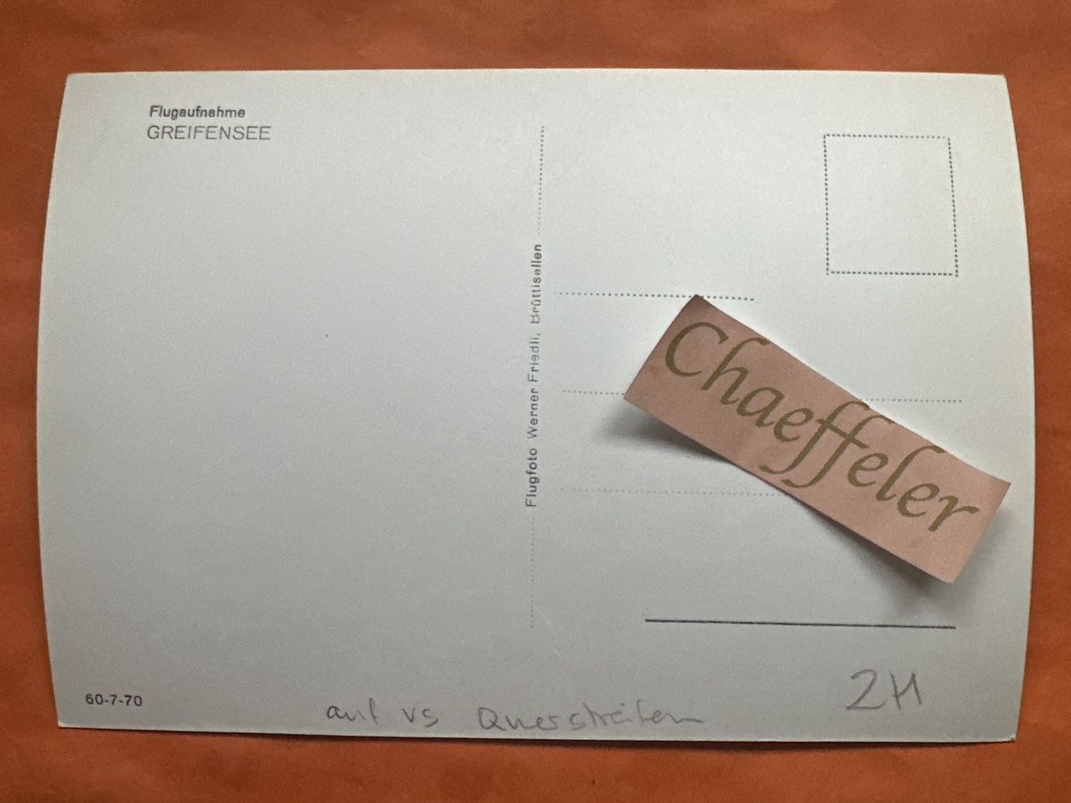 Cartoline postali: Flugaufnahme Greifensee 60er Jahre – Usato da Zürich venduto da Chaeffeler 1