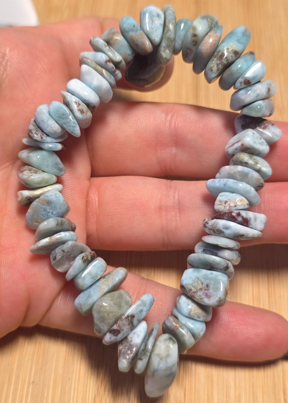 Mineralien & Heilsteine: Larimar Splitterarmband C – Neu und originalverpackt aus Matzingen von Shay_Crystalz 1