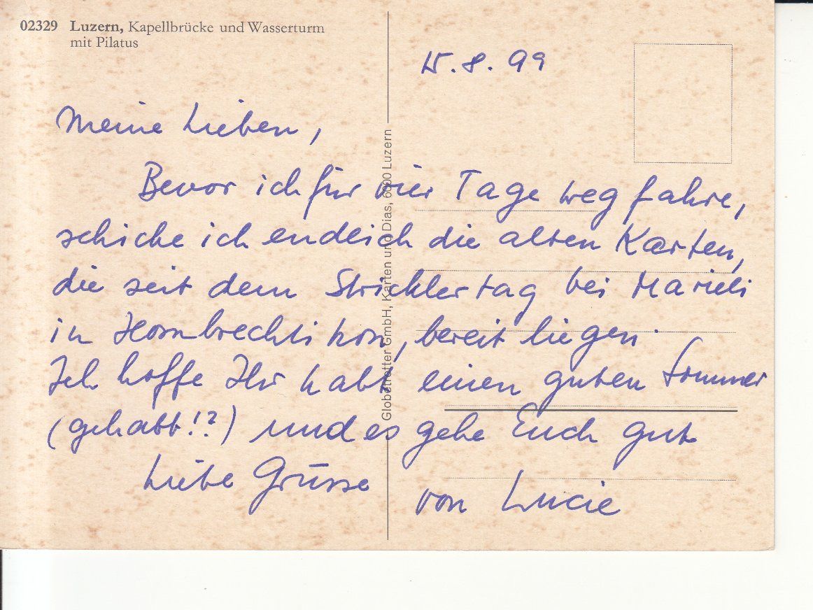 Cartoline postali: Luzern Kapellbrücke 1999 – Usato da Bürglen TG venduto da StampGraf 1