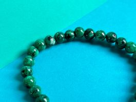 Damenarmband Edelstein Grün (Achat) 6 mm