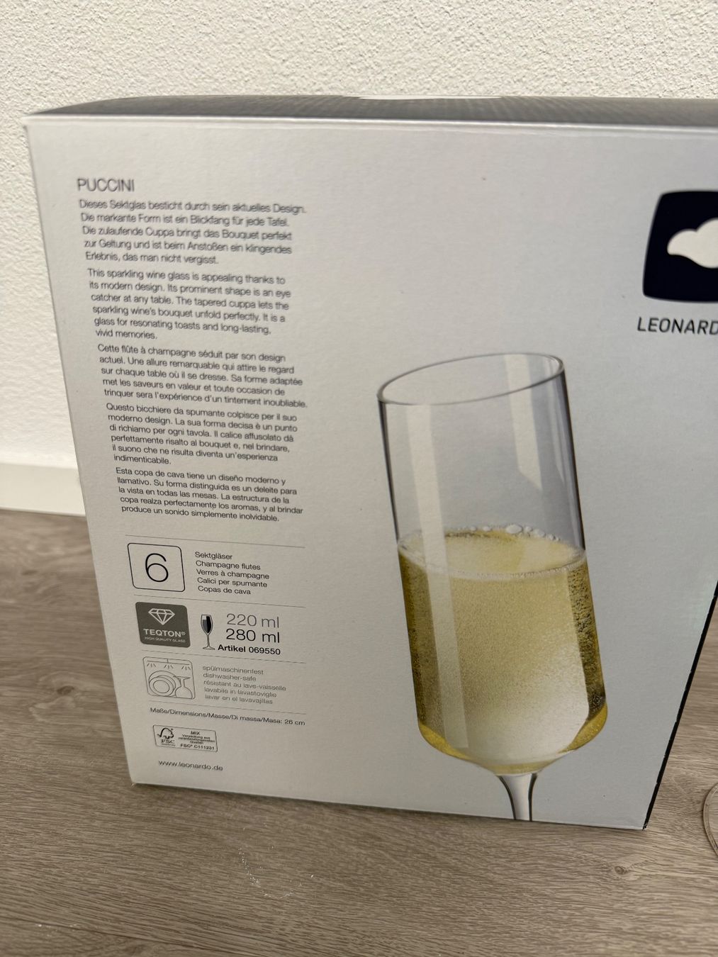 Bicchieri: 6x Sektglas Leonardo Puccini – Nuovo e nell'imballaggio originale da Liestal venduto da Sun777 1