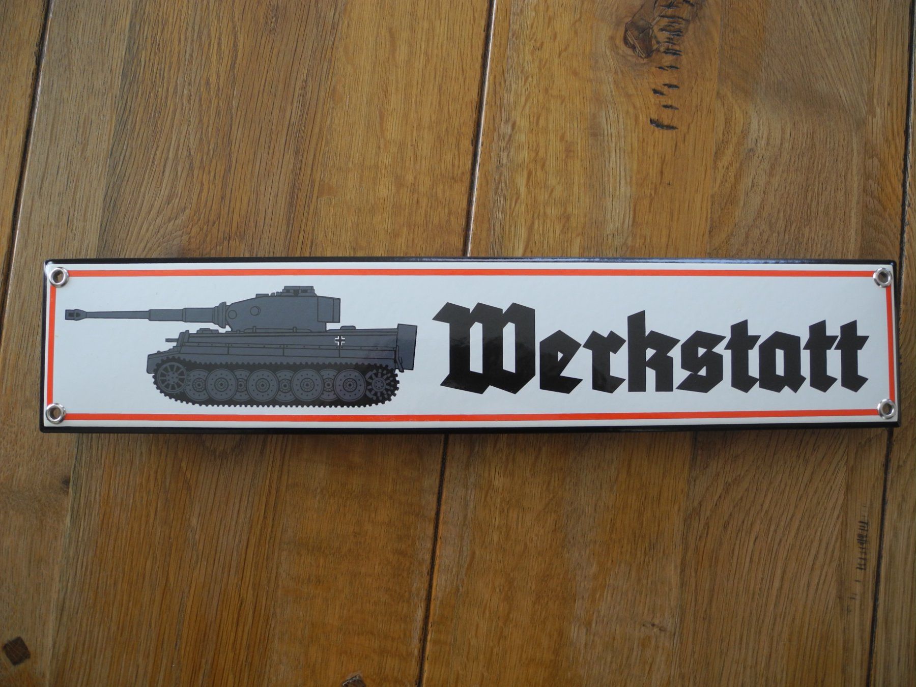 Schilder: MILITÄR /PANZERWERKSTATT EMAILSCHILD – Neu (gemäss Beschreibung) aus Reinach AG von Huckleberrysix