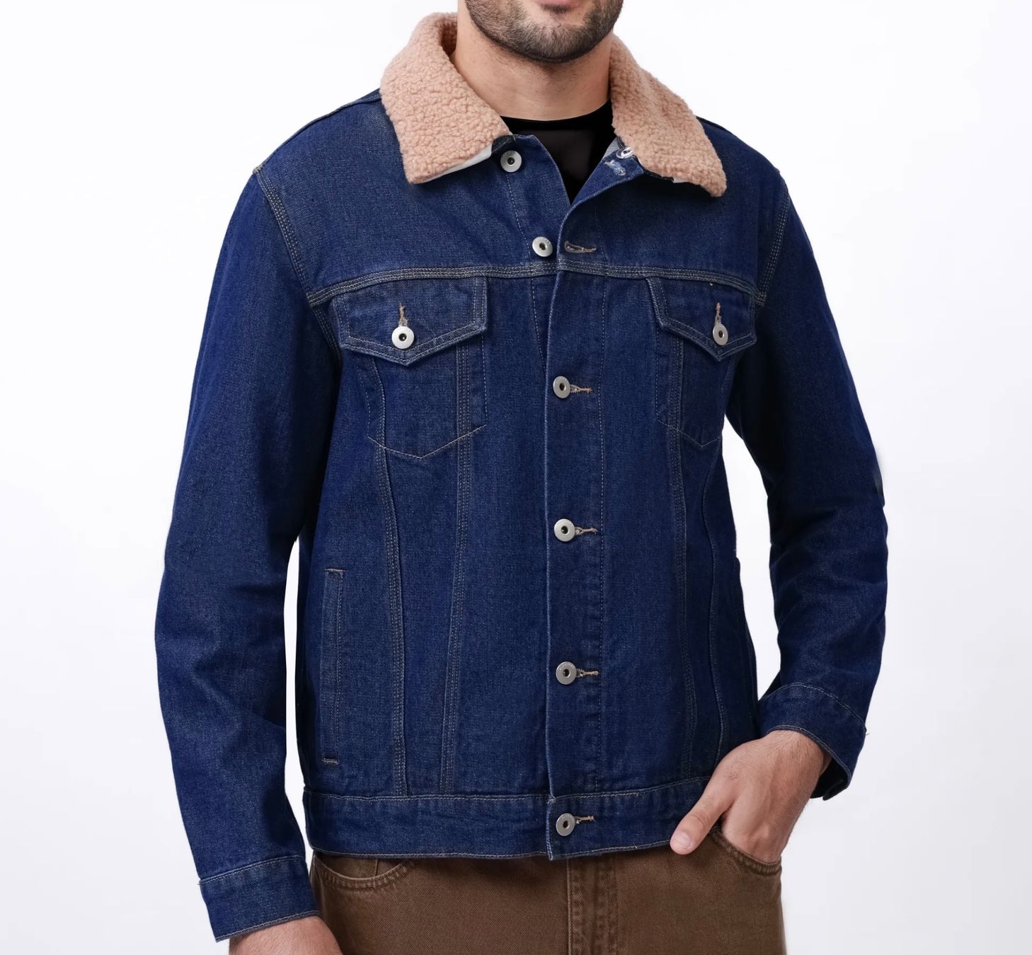 Giacche: Pier One BORG COLLAR - Jeansjacke - deep blue – Nuovo (secondo la descrizione) da Wängi venduto da Kaesli 2