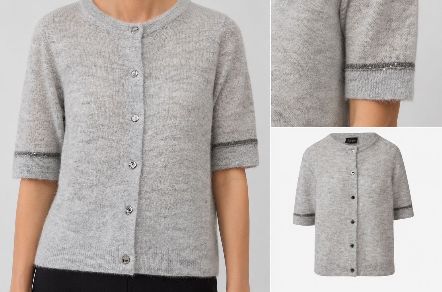 S.Oliver Giacche: Strickjacke S.Oliver Gr. 38 grau meliert - NEU – Nuovo (secondo la descrizione) da Boppelsen venduto da Chafer12 6