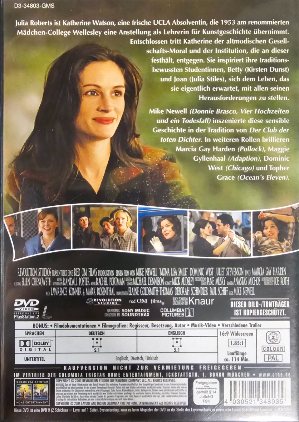 Tous les DVDs: Mona Lisas Lächeln – D'occasion à Wahlen b. Laufen par Cg10 1