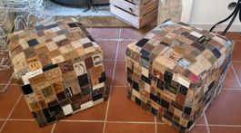 Coppia pouff patchwork
