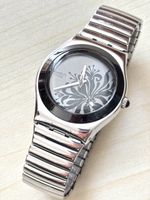 Damenuhr Swatch Irony Edelstahl floraler Druck 25 mm