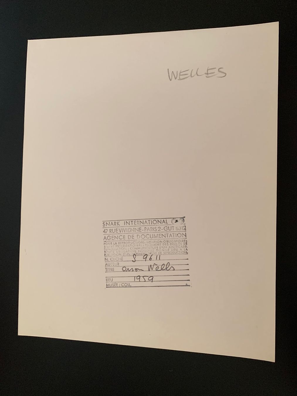 Poster & Bilder: Foto  Orson Welles – Gebraucht aus Bern von artzeller61 1