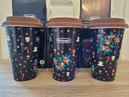 ☕🎄 3x Mug De'Longhi en Céramique Double Paroi 300 ml - Noël