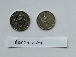 2 Münzen aus Tschechische Rep. 1994-1995