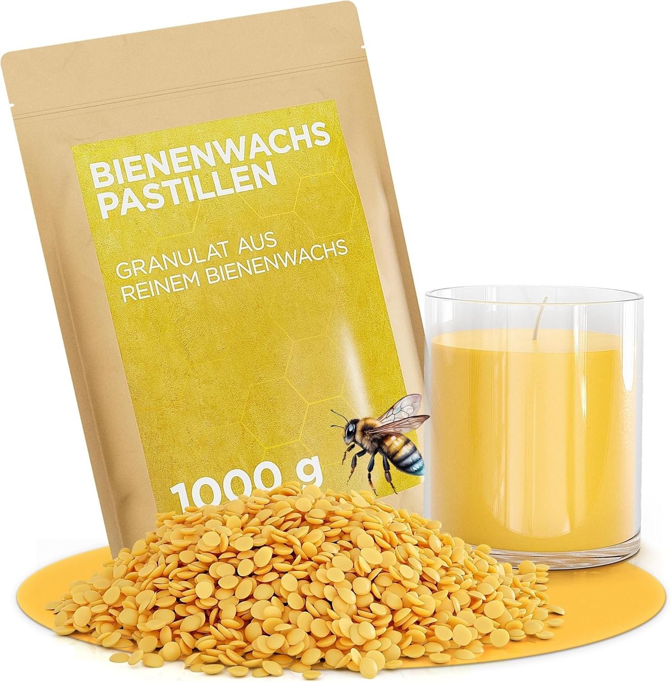 Candele: Bienenwachs Pastillen 1KG – Nuovo e nell'imballaggio originale da Schiers venduto da Heluma