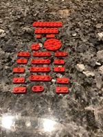 Diverse rote Lego Plättli
