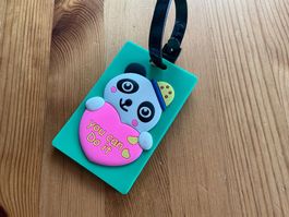 Koffer / Gepäckanhänger Panda Herz
