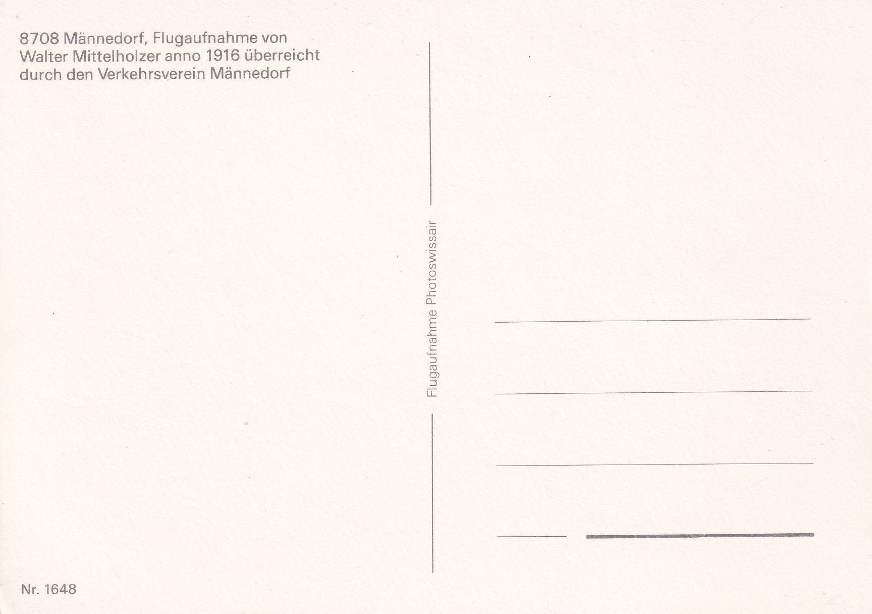Cartoline postali: Männedorf (Flugaufnahme) /bm – Usato da Hombrechtikon venduto da Rudolf07 1
