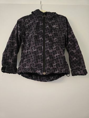 Rossi Softshelljacke Gr. 104/110 – Dunkelgrau Blumenmuster 