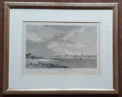 Konstanz Bodensee Gesamtansicht - Kupferstich im Goldrahmen