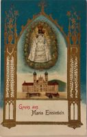 Gruss aus Maria Einsiedeln, Goldprägung, Litho