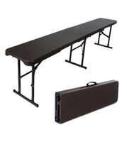 Bierbank Klappbank Kunstoff Grau Holzoptik 180cm klappbar