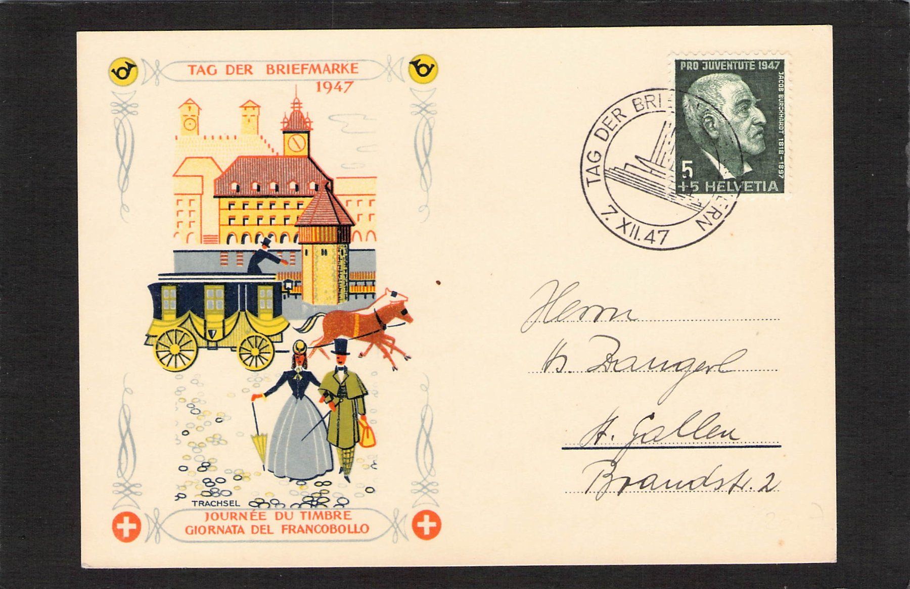 Tutti i francobolli: Tag der Briefmarke 1947 Bern – Usato da Reichenburg venduto da Pipo-67