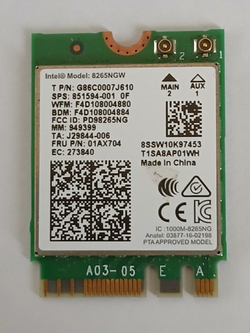 Componenti elettronici: Intel Wireless-AC 8265NGW – Usato da Zürich venduto da sebime0