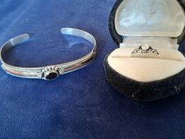 Silberschmuck Set: Armband & Ring mit Mondstein 925, fein...