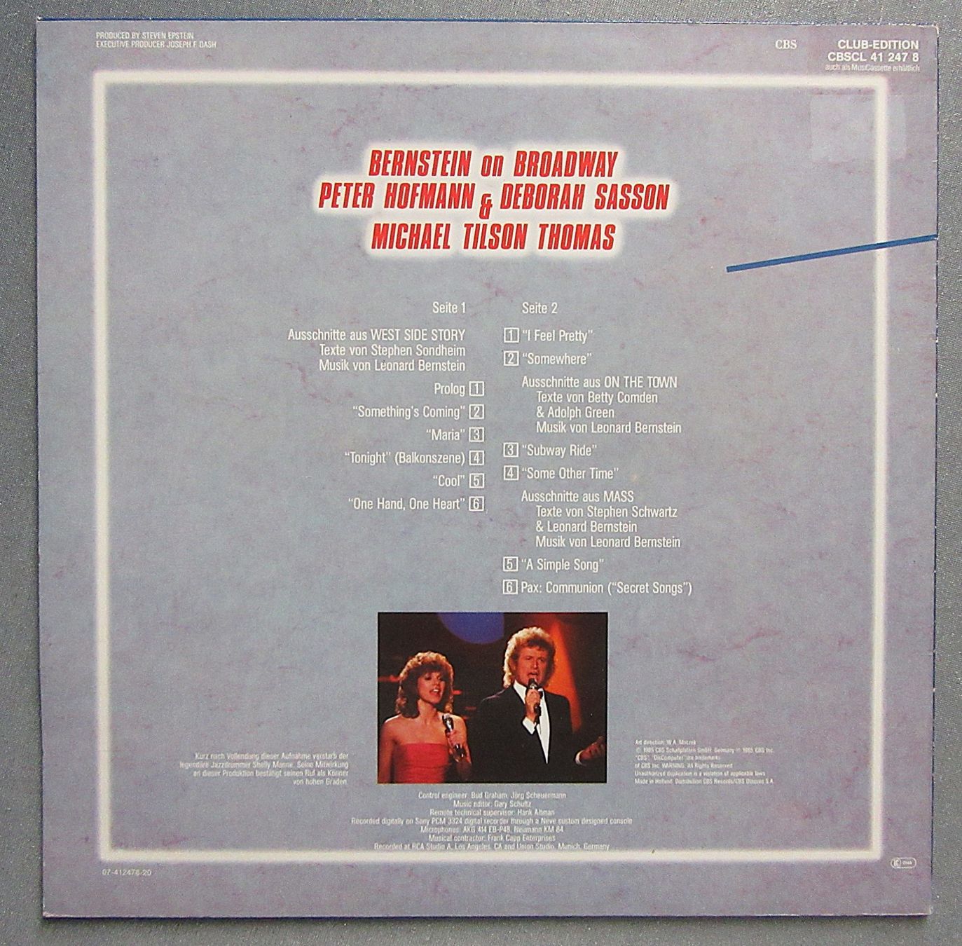 Dischi in vinile: Peter Hofmann & Deborah Sasson - Bernstein on Broadway – Usato da Auenstein venduto da Padabimbim 1