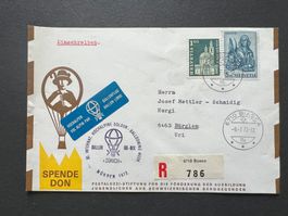 Flugbrief Hochalpine Ballon Mürren 1972 Spende  (M67)