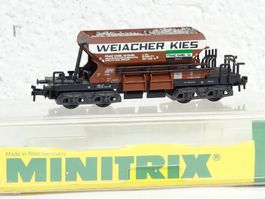 Minitrix 3294 Weiacher Kieswagen mit Ladung, Spur N, OVP