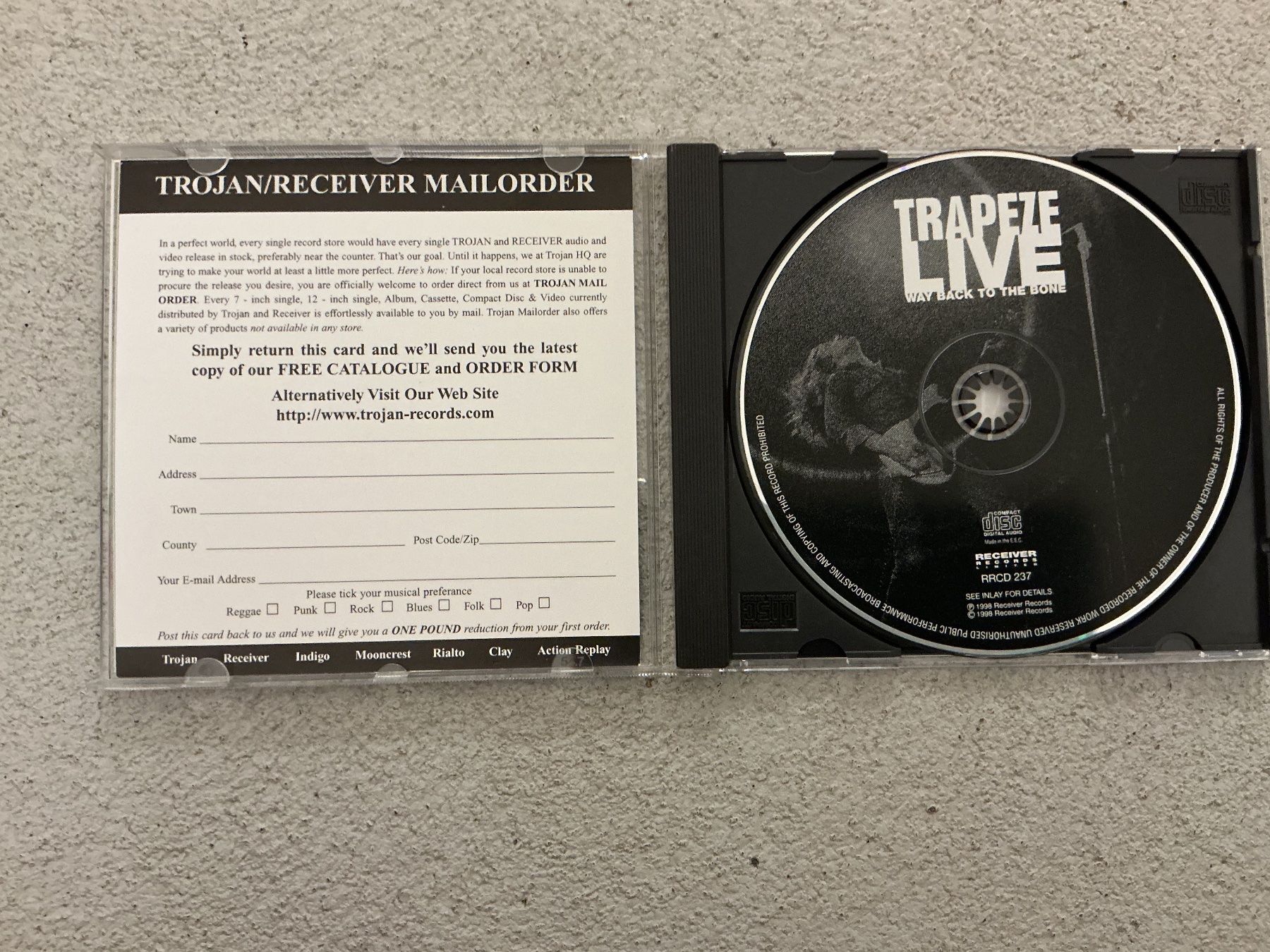 CD: Trapeze CD - Live - Way Back To The Bone – Usato da Winterthur venduto da Tumko_7_Vinyl 1