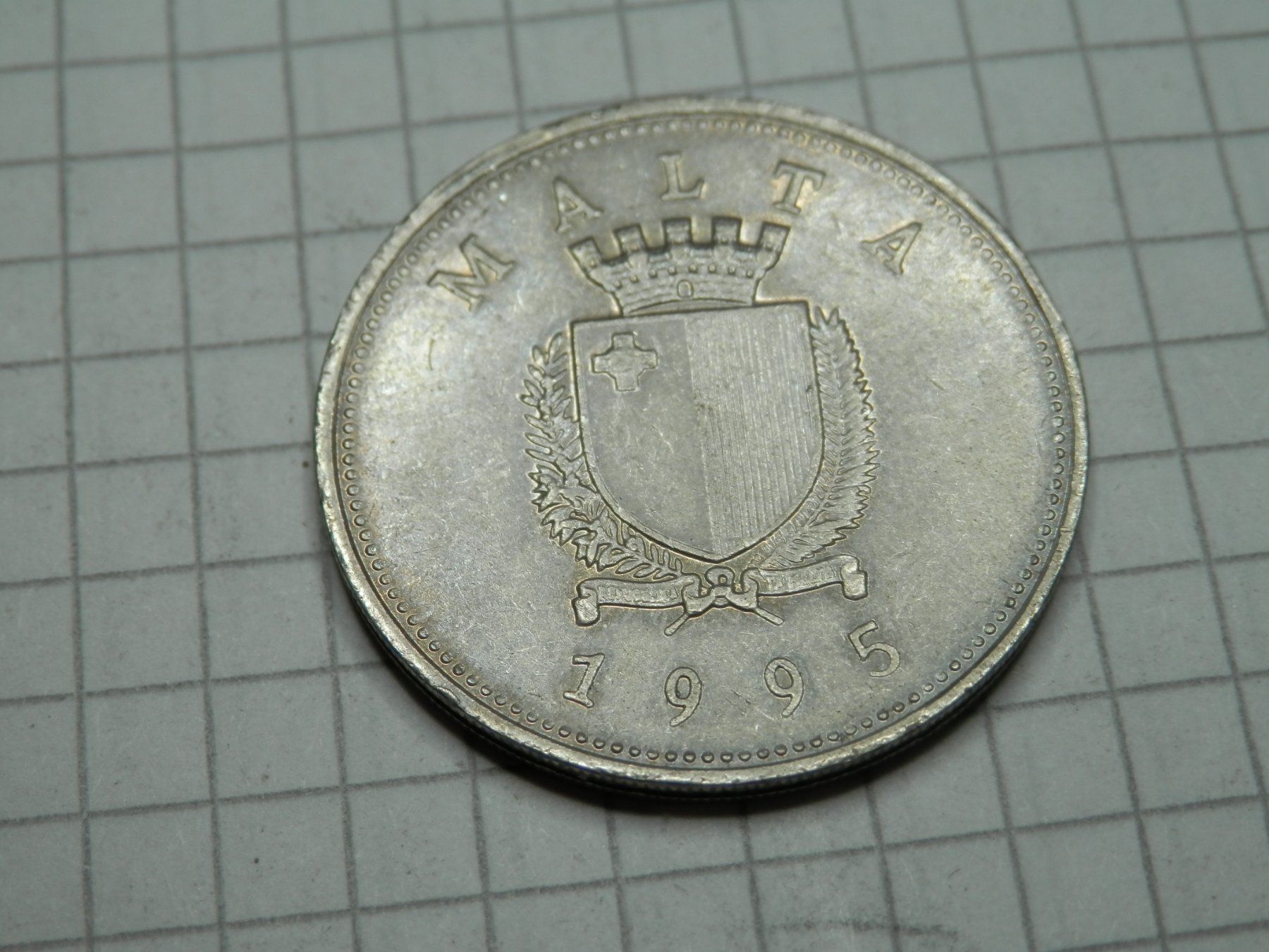 Alle Münzen: Malta 25 Cent, 1995 – Gebraucht aus Weiach von weiach81